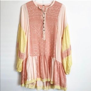 NWT Free People Shibori Patchwork Tunic Dress - M